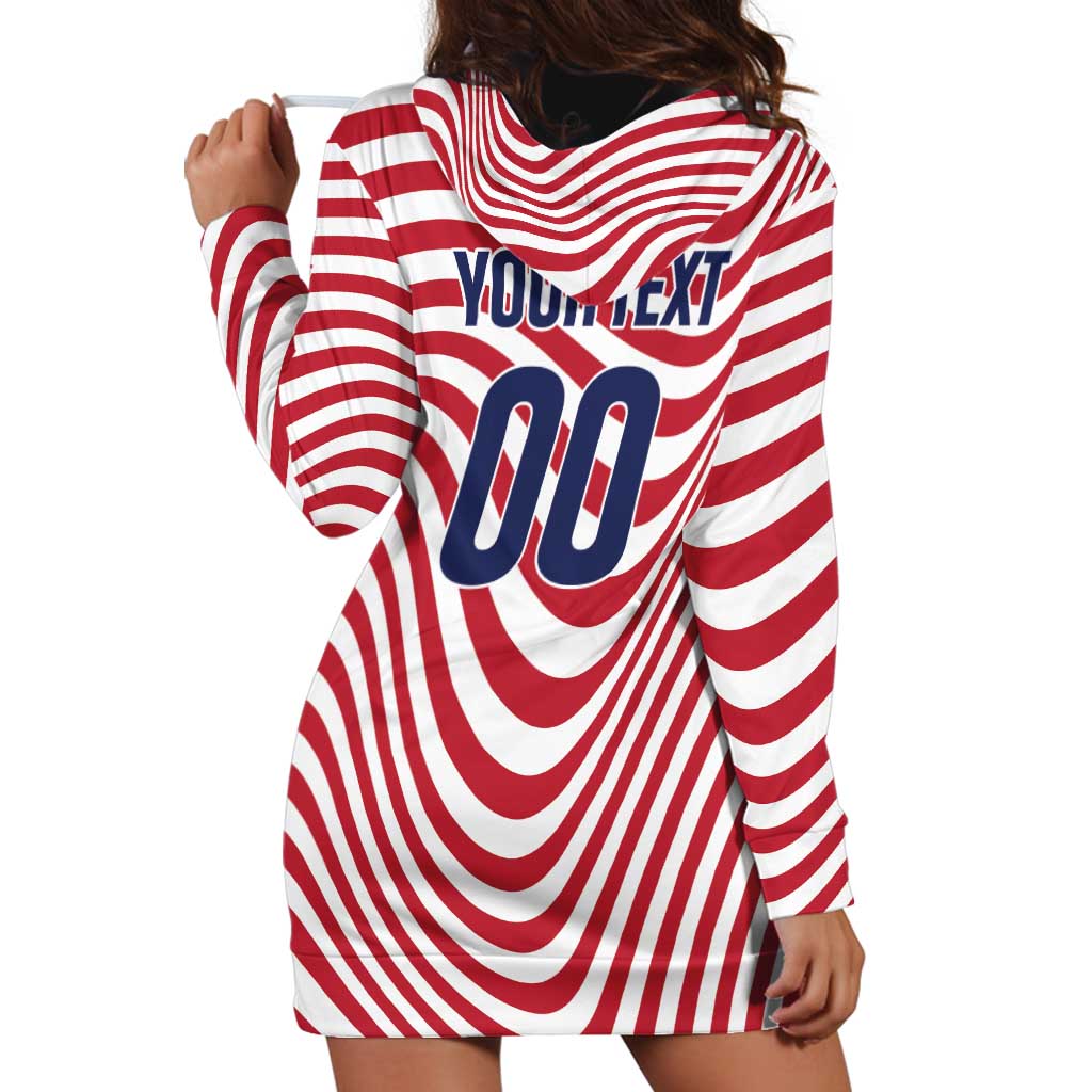 Custom Soccer 2026 USA Hoodie Dress Wave Flag Stylized