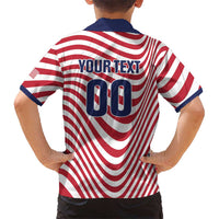 Custom Soccer 2026 USA Kid Hawaiian Shirt Wave Flag Stylized