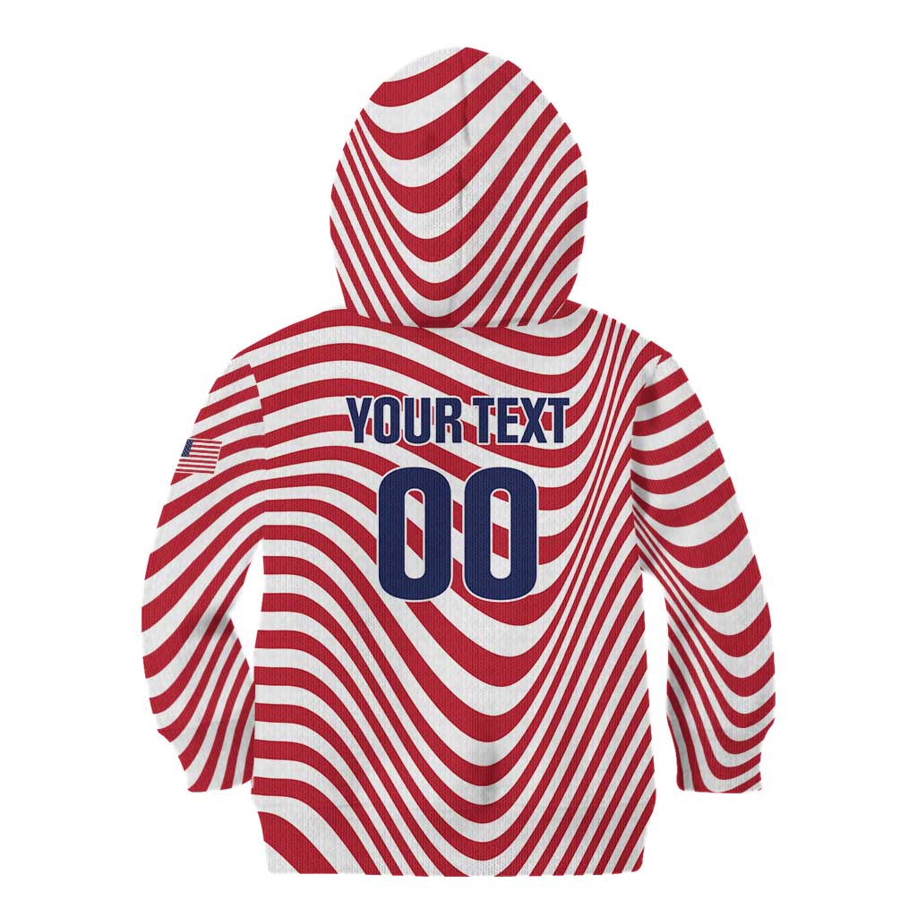 Custom Soccer 2026 USA Kid Hoodie Wave Flag Stylized