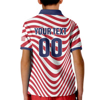 Custom Soccer 2026 USA Kid Polo Shirt Wave Flag Stylized