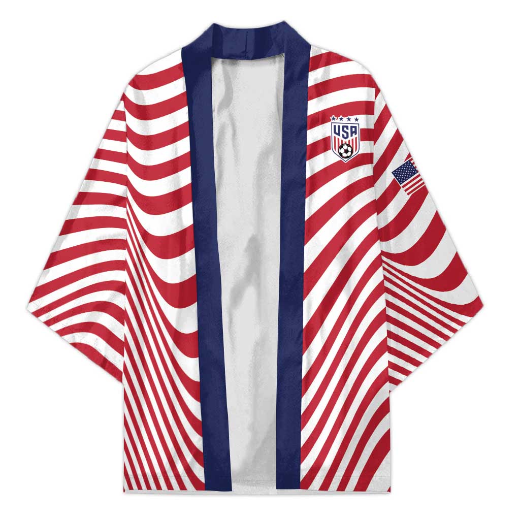 Custom Soccer 2026 USA Kimono Wave Flag Stylized