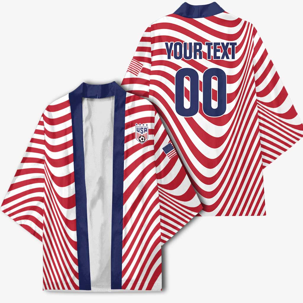 Custom Soccer 2026 USA Kimono Wave Flag Stylized