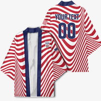 Custom Soccer 2026 USA Kimono Wave Flag Stylized