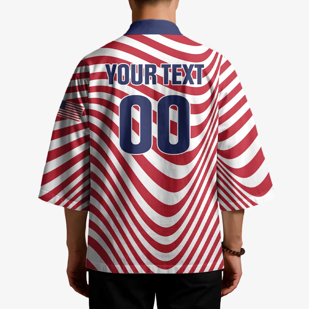 Custom Soccer 2026 USA Kimono Wave Flag Stylized