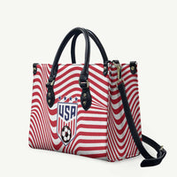 Soccer 2026 USA Leather Bag Wave Flag Stylized