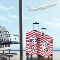 Soccer 2026 USA Luggage Cover Wave Flag Stylized