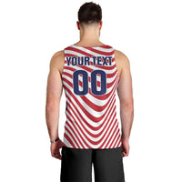 Custom Soccer 2026 USA Men Tank Top Wave Flag Stylized