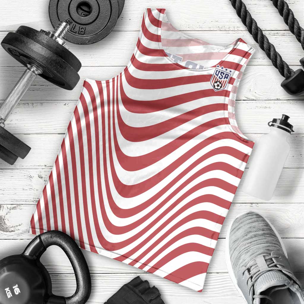 Custom Soccer 2026 USA Men Tank Top Wave Flag Stylized