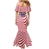 Custom Soccer 2026 USA Mermaid Dress Wave Flag Stylized