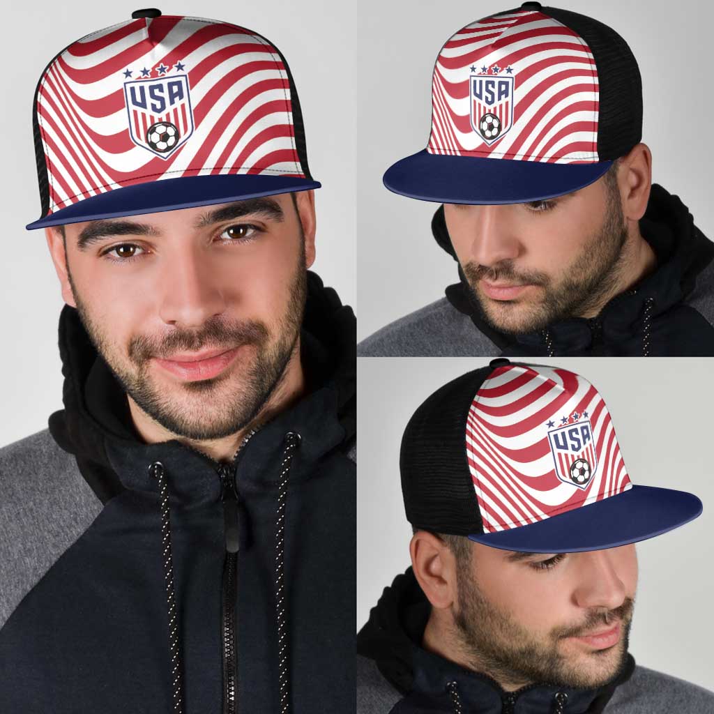 Soccer 2026 USA Mesh Trucker Cap Wave Flag Stylized