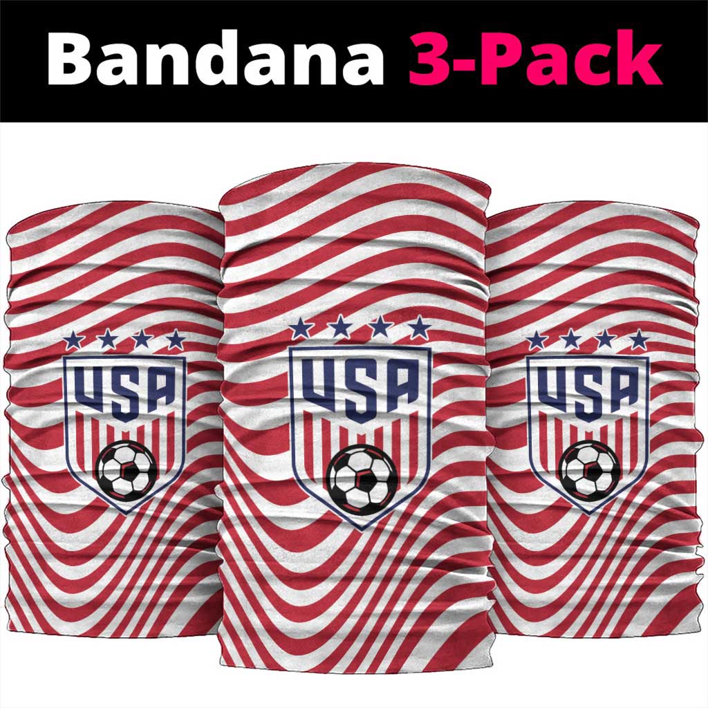 Soccer 2026 USA Neck Gaiter Wave Flag Stylized