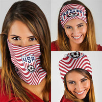 Soccer 2026 USA Neck Gaiter Wave Flag Stylized