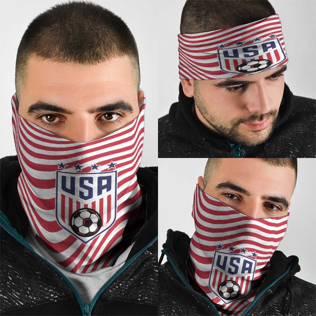 Soccer 2026 USA Neck Gaiter Wave Flag Stylized