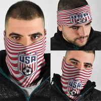 Soccer 2026 USA Neck Gaiter Wave Flag Stylized