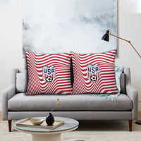 Soccer 2026 USA Pillow Cover Wave Flag Stylized