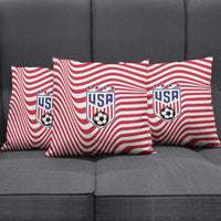 Soccer 2026 USA Pillow Cover Wave Flag Stylized