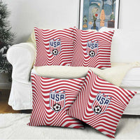 Soccer 2026 USA Pillow Cover Wave Flag Stylized