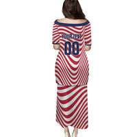 Custom Soccer 2026 USA Puletasi Wave Flag Stylized