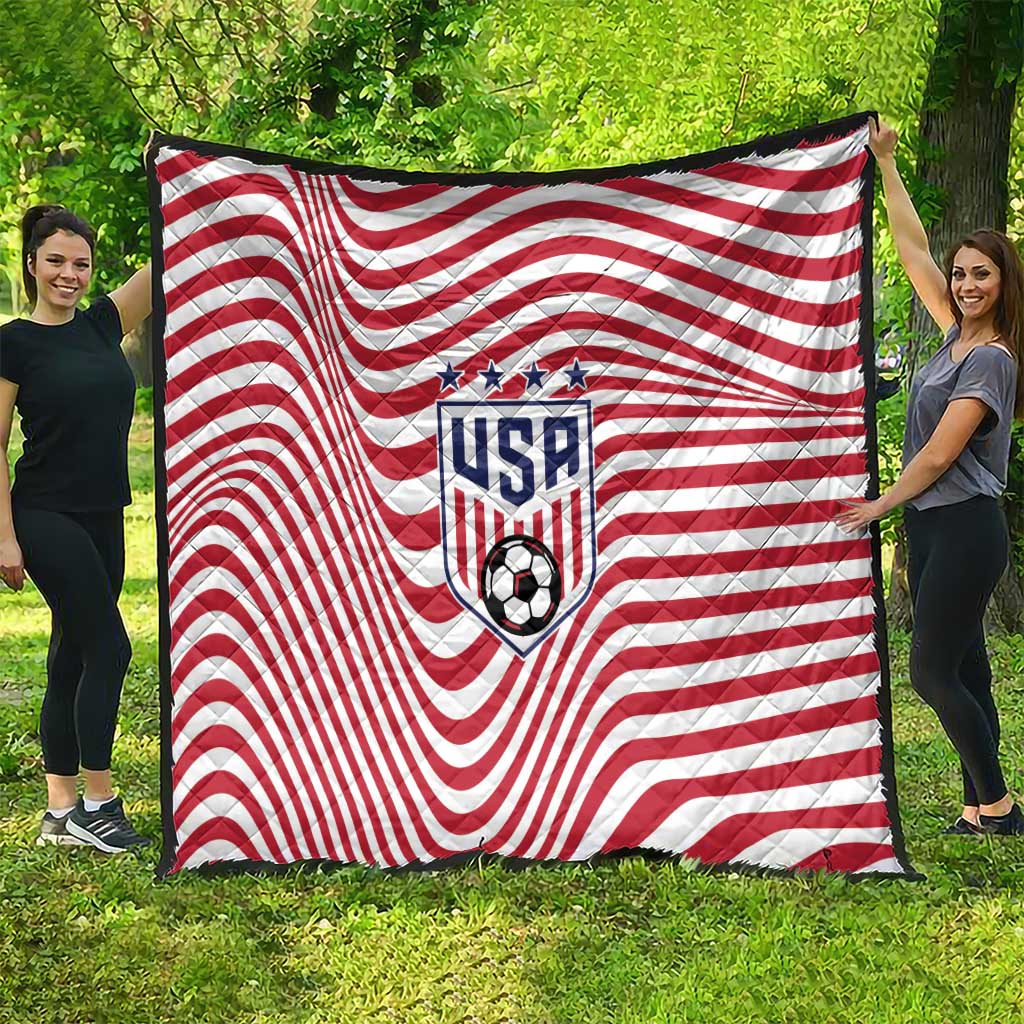 Soccer 2026 USA Quilt Wave Flag Stylized