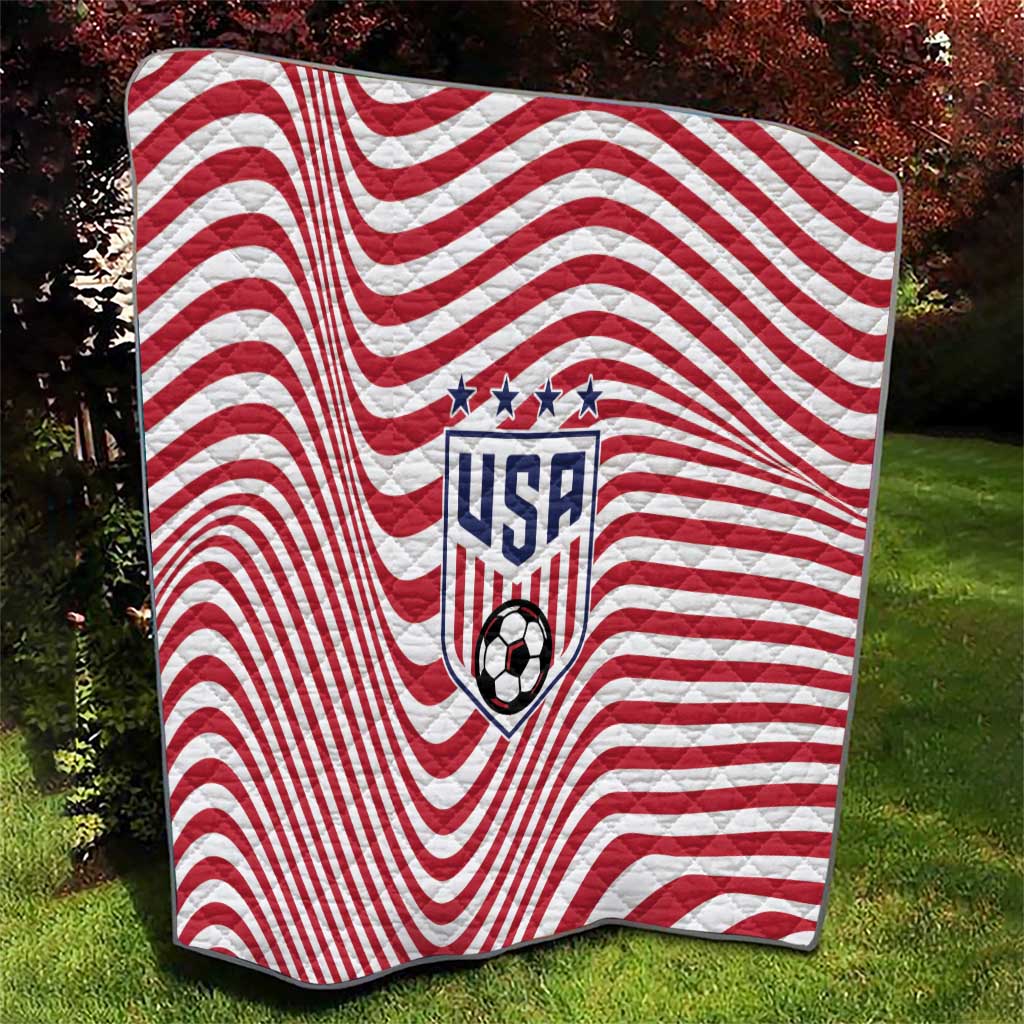Soccer 2026 USA Quilt Wave Flag Stylized