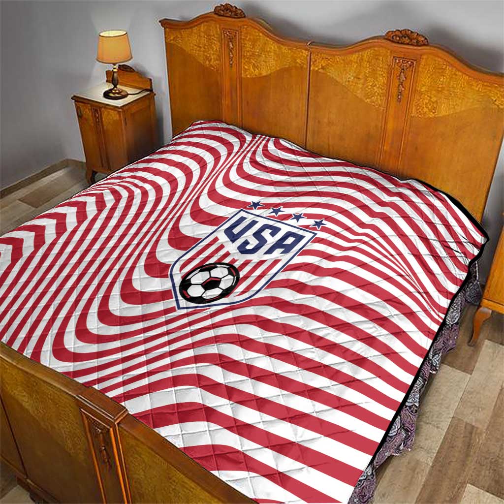 Soccer 2026 USA Quilt Wave Flag Stylized