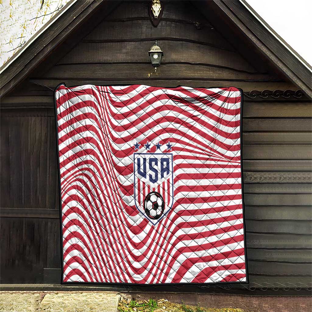 Soccer 2026 USA Quilt Wave Flag Stylized