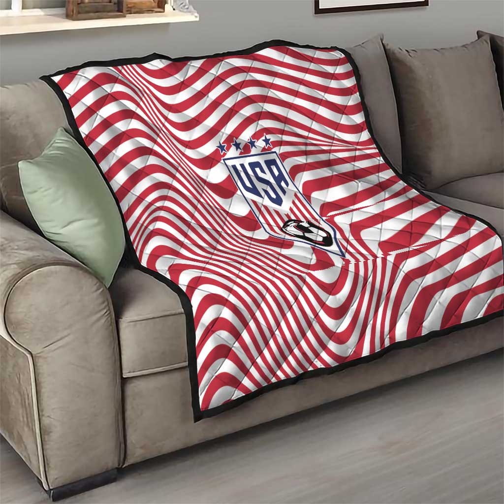 Soccer 2026 USA Quilt Wave Flag Stylized