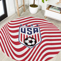 Soccer 2026 USA Round Carpet Wave Flag Stylized