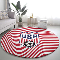 Soccer 2026 USA Round Carpet Wave Flag Stylized