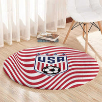 Soccer 2026 USA Round Carpet Wave Flag Stylized