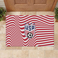 Soccer 2026 USA Rubber Doormat Wave Flag Stylized