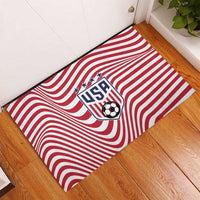 Soccer 2026 USA Rubber Doormat Wave Flag Stylized