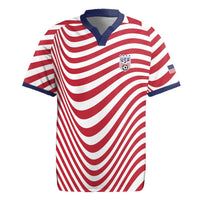 Custom Soccer 2026 USA Rugby Jersey Wave Flag Stylized