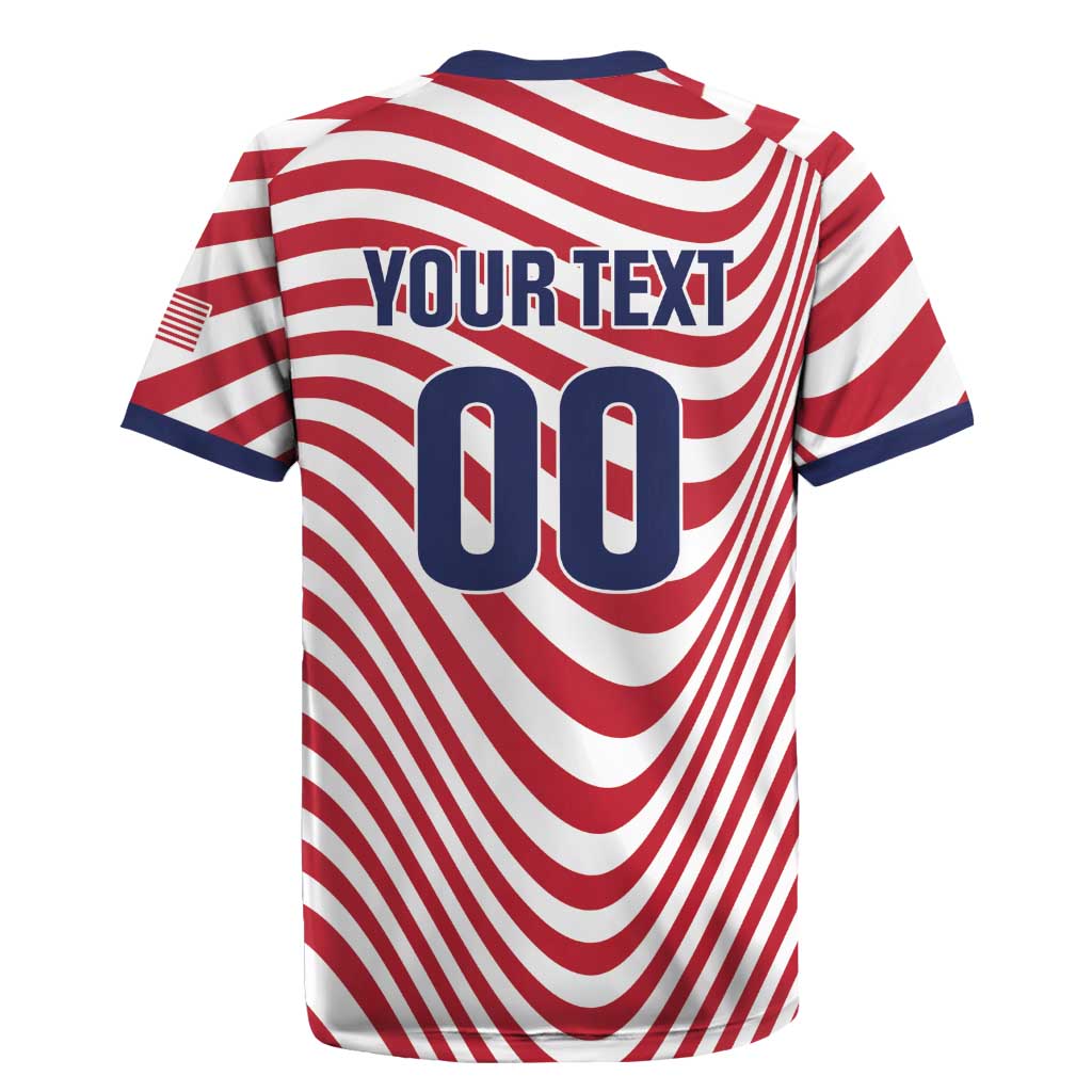 Custom Soccer 2026 USA Rugby Jersey Wave Flag Stylized