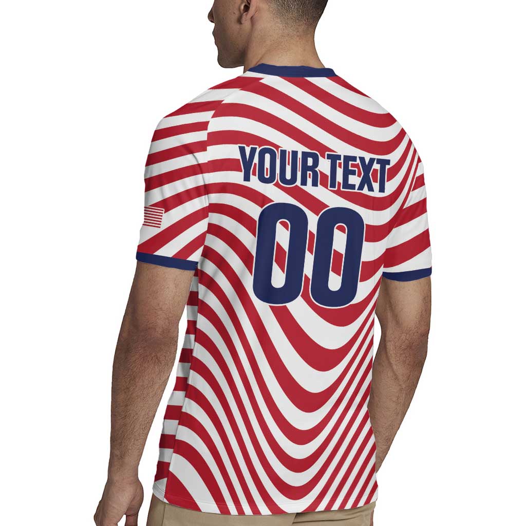 Custom Soccer 2026 USA Rugby Jersey Wave Flag Stylized