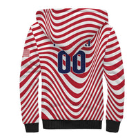 Custom Soccer 2026 USA Sherpa Hoodie Wave Flag Stylized