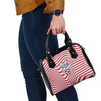 Soccer 2026 USA Shoulder Handbag Wave Flag Stylized
