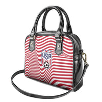 Soccer 2026 USA Shoulder Handbag Wave Flag Stylized