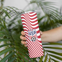 Custom Soccer 2026 USA Skinny Tumbler Wave Flag Stylized