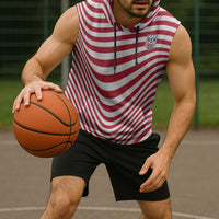 Custom Soccer 2026 USA Sleeveless Hoodie Wave Flag Stylized