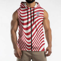 Custom Soccer 2026 USA Sleeveless Zip Hoodie Wave Flag Stylized