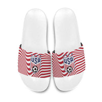 Soccer 2026 USA Slide Sandals Wave Flag Stylized