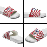 Soccer 2026 USA Slide Sandals Wave Flag Stylized