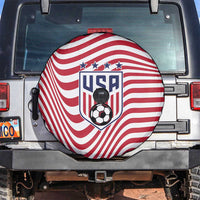 Soccer 2026 USA Spare Tire Cover Wave Flag Stylized