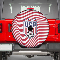 Soccer 2026 USA Spare Tire Cover Wave Flag Stylized