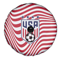 Soccer 2026 USA Spare Tire Cover Wave Flag Stylized