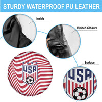 Soccer 2026 USA Spare Tire Cover Wave Flag Stylized