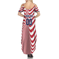Custom Soccer 2026 USA Summer Maxi Dress Wave Flag Stylized