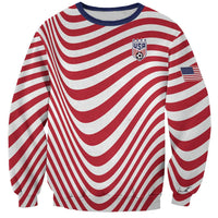Custom Soccer 2026 USA Sweatshirt Wave Flag Stylized