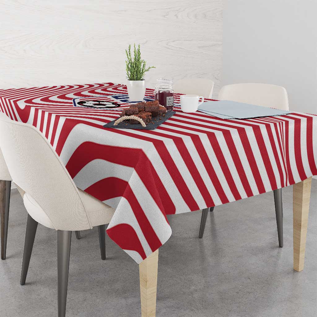 Soccer 2026 USA Tablecloth Wave Flag Stylized